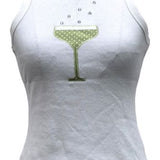 White Polka Dot Champagne Glass Tank | Queen Of Sparkles