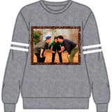 Licensed Grey Friends Huddle Screen Print Sweatshirt With Arm Sport Stripe | Queen Of Sparkles