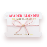 Pink Pearl Beaded Bow Bracelet