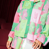 Licensed Pink & Green Colorblock Glinda and Elphaba Profile Cardigan | Queen Of Sparkles
