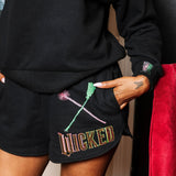 Licensed Black Broom and Wand Short | Queen Of Sparkles