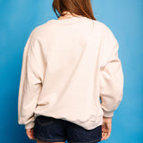 Beige Oversized Multi Butterfly Sweatshirt | Queen Of Sparkles