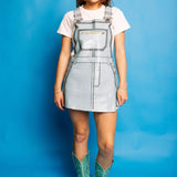 White Full Sequin Overall Tee Dress | Queen Of Sparkles