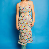 Rainbow Knit Zig Zag Pailette Tank Midi Dress | Queen Of Sparkles