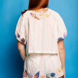 Multi Stripe Button Up Shell Short | Queen Of Sparkles