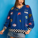 Royal Blue Nascar Sweatshirt | Queen Of Sparkles