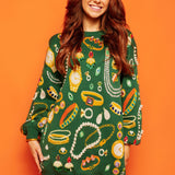 Green Jewelry Queen Sweater Dress | Queen Of Sparkles