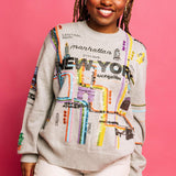 Grey New York City Map Sweater