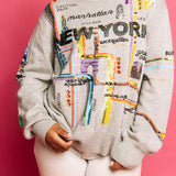 Grey New York City Map Sweater