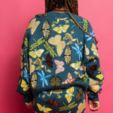 Dark Teal Scattered Butterfly Dragon Fly & Frog Cardigan | Queen Of Sparkles