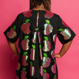 Black Cotton Apple Slice Dress