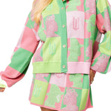 Licensed Pink & Green Colorblock Glinda and Elphaba Profile Skirt | Queen Of Sparkles
