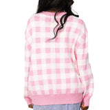 Licensed Pink & White Gingham Glinda Crown Sweater | Queen Of Sparkles