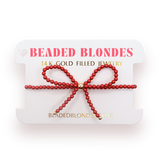 Red Pearl Beaded Bow Bracelet