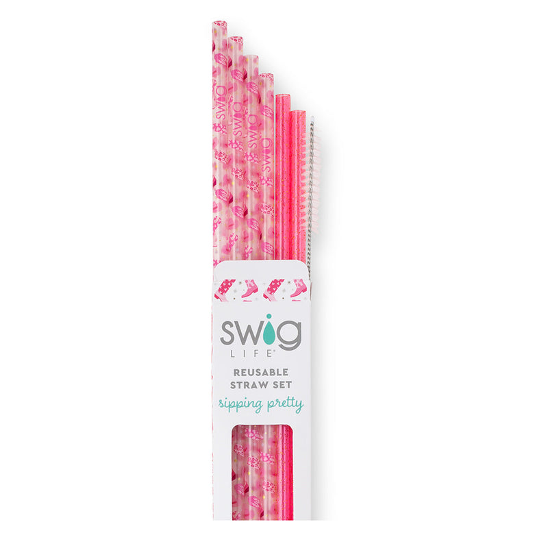 REUSABLE STRAWS LET'S GO GIRLS & PINK