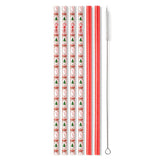 Reusable Straws | Christmas Cameos + Red Glitter