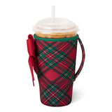 Iced Cup Coolie Large | Christmas Plaid