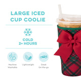 Iced Cup Coolie Large | Christmas Plaid