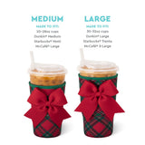Iced Cup Coolie Large | Christmas Plaid