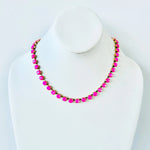 TOVA Sarina Necklace in Electric Pink Ignite Frost – flat lay product shot from Lexi Jade's Boutique