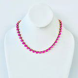 TOVA Sarina Necklace in Electric Pink Ignite Frost – flat lay product shot from Lexi Jade's Boutique