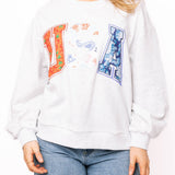 Grey Bandana "USA" Sweatshirt | Queen Of Sparkles