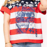USA Star & Stripe QOS Card Logo Tee | Queen Of Sparkles