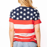 USA Star & Stripe QOS Card Logo Tee | Queen Of Sparkles