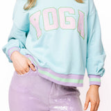Aqua "YOGA" Sweatshirt | Queen Of Sparkles