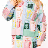 Multi Colorblock Passport Button Up Cardigan | Queen Of Sparkles