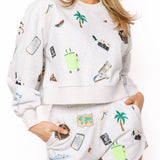 Grey Multi Travel Icon Short | Queen Of Sparkles