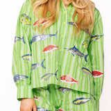 Green Striped Multi Fish Short | Queen Of Sparkles