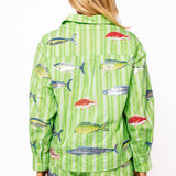 Green Striped Multi Fish Short | Queen Of Sparkles