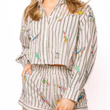 Striped Fishing Lure Cotton Short | Queen Of Sparkles