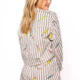 Striped Fishing Lure Cotton Short | Queen Of Sparkles