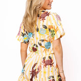 Yellow Stripe Crab & Lobster Short | Queen Of Sparkles