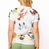 White Multi Crab & Lobster Tee | Queen Of Sparkles