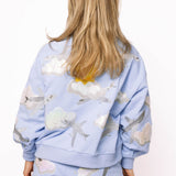 Blue Airplanes In Sky Sweatshirt | Queen Of Sparkles
