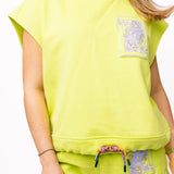 Lime Green QOS Card Logo Short With Multi Drawstring | Queen Of Sparkles