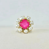 Twiggy Ring | Ultra Fuchsia & Pearls