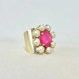 Twiggy Ring | Ultra Fuchsia & Pearls
