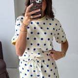 Cozy Season Polka Dot Short | Cream