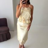 Satin Lace Trim Cami Top | Butter