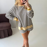 Weekend Stripe Sweatshirt | Charcoal Butter