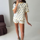 Cozy Season Polka Dot Short | Cream