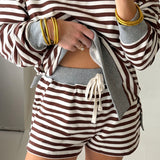 Weekend Stripe Short | Brown Heather