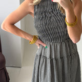 Check Me Out Gingham Midi Dress | Black