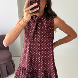 Fall Darling Polka Dot Dress | Burgundy