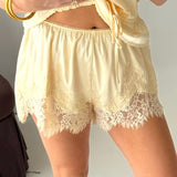 Satin Lace Trim Short | Butter