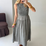 Check Me Out Gingham Midi Dress | Black